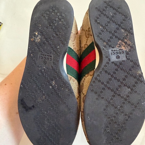 Gucci Kids Brown Sneakers with Green and Red Stripes - Picture 10 of 12